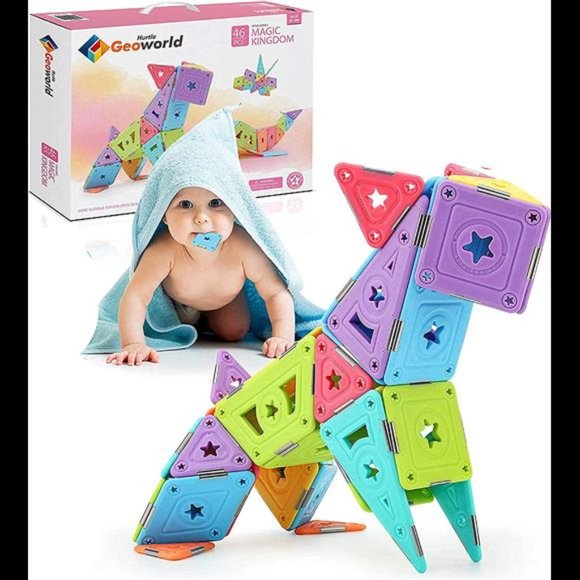 Magnetic Building Blocks for Kids - (46 pcs) - Picture 3 of 7